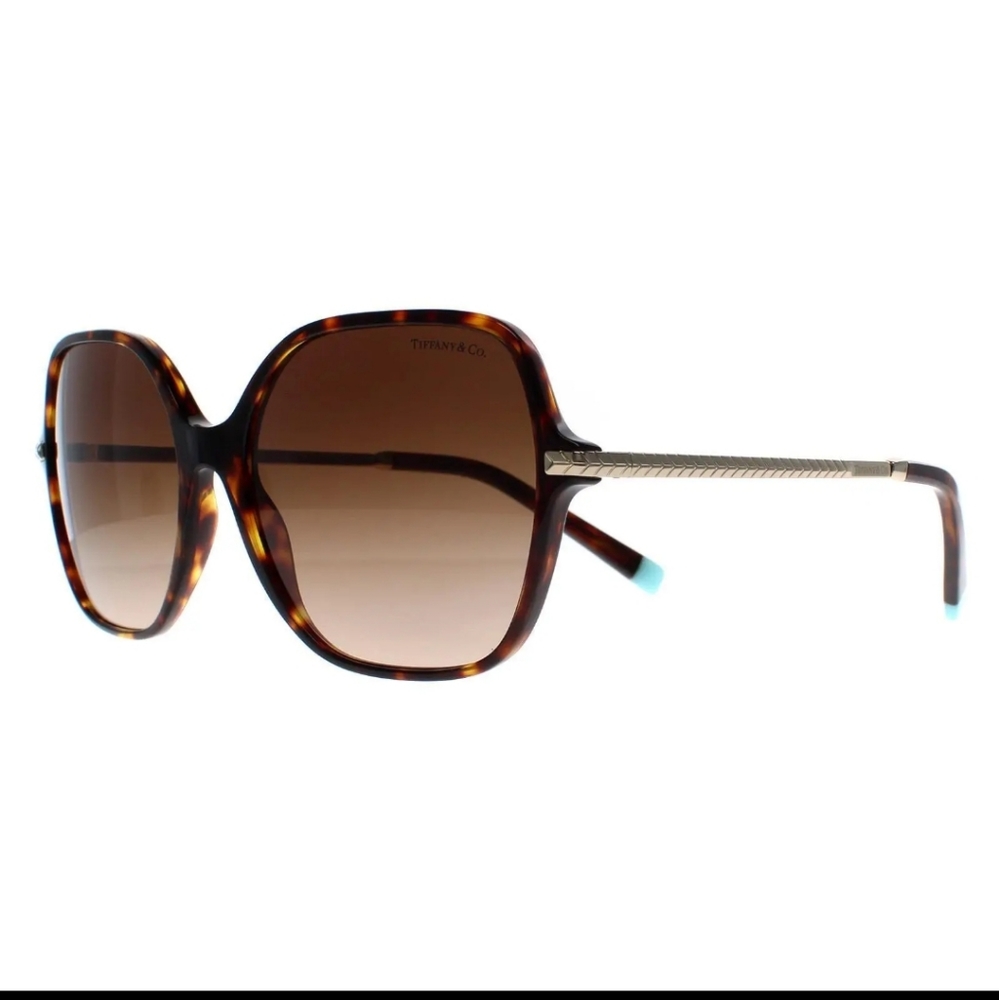Tiffany & Co. TF4191 Pillow Shape Oversized Sunglasses Havanah Brown Luxury #30